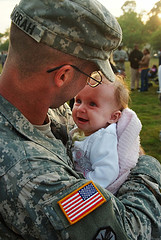 soldier and baby
