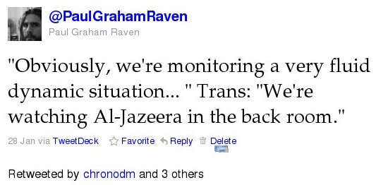 Egypt tweet, 28th January 2011 - Paul Graham Raven