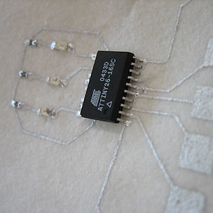 Computer chip embedded in paper
