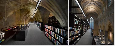 Interior of converted church bookstore, Maastricht