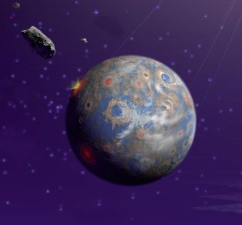 An artist’s impression of an earth-like planet around Alpha Centauri