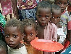 Hungry African kids