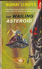 Old book jacket art for The Wailing Asteroid by Murray Leinster