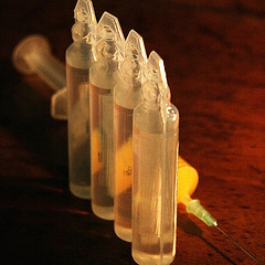 syringe and ampoules