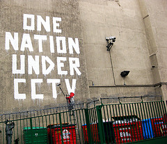 "one nation under cctv" by Banksy