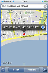 iPhone geo-locational software screenshot