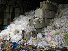 heaps of plastic for recycling