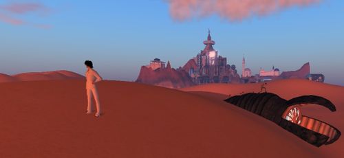 Second Life Dune simulation (with sandworm)