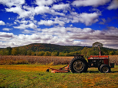 tractor on farmland