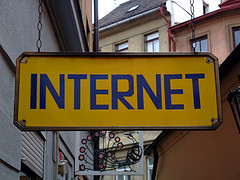 internet cafe sign