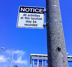 surveillance warning sign