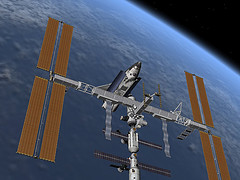 A digital rendering of the International Space Station