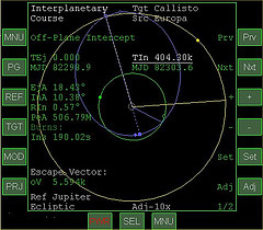 Interplanetary course plotting software screenshot