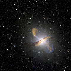 Centaurus A galaxies erupting